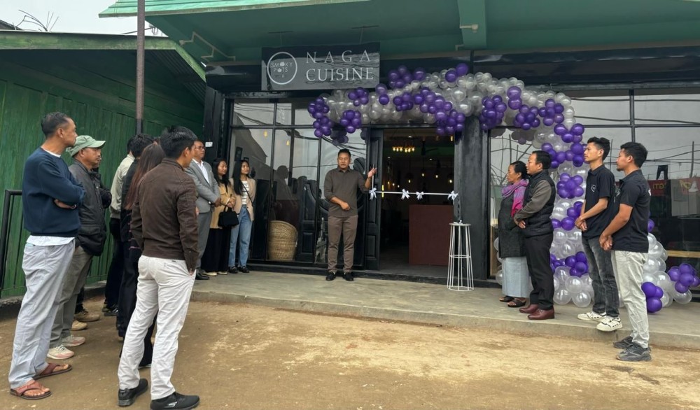 Well wishers at the launching programme of Naga Cuisine restaurant in Kiphire. (Morung Photo)